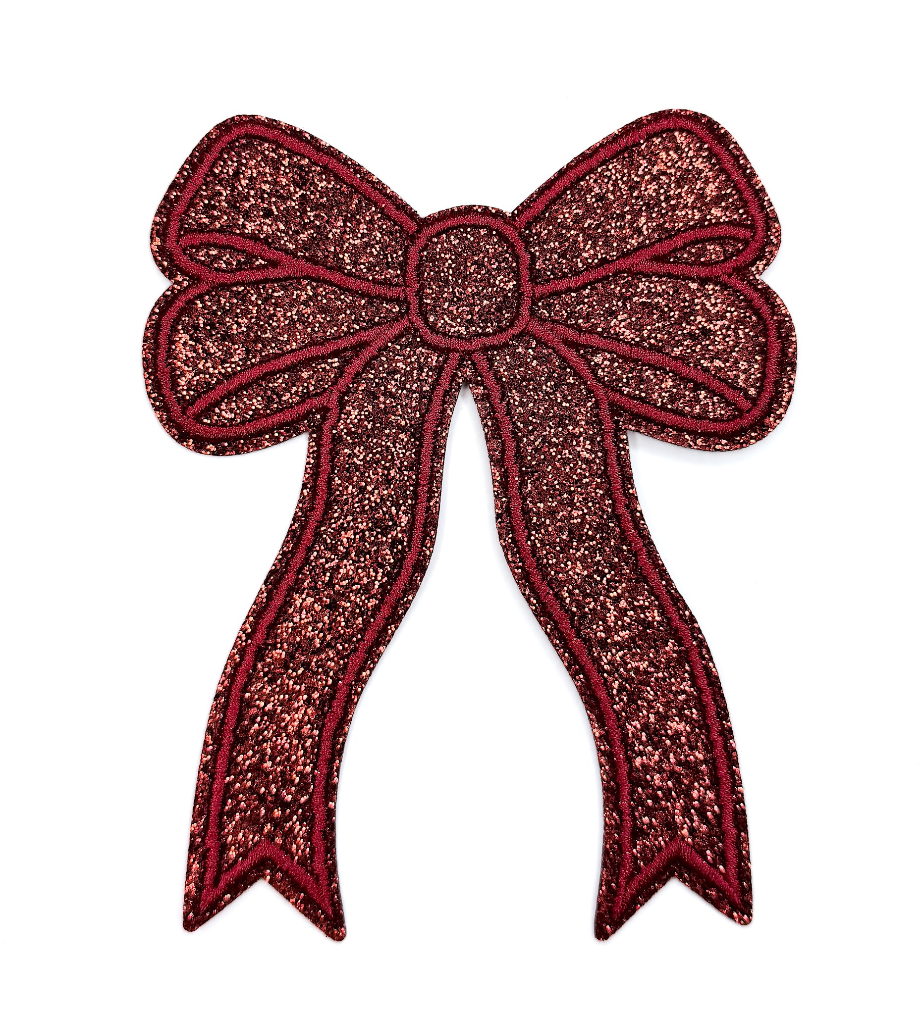 Red Sparkly Bow Patch