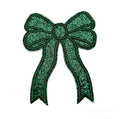 Green Sparkly Bow Patch