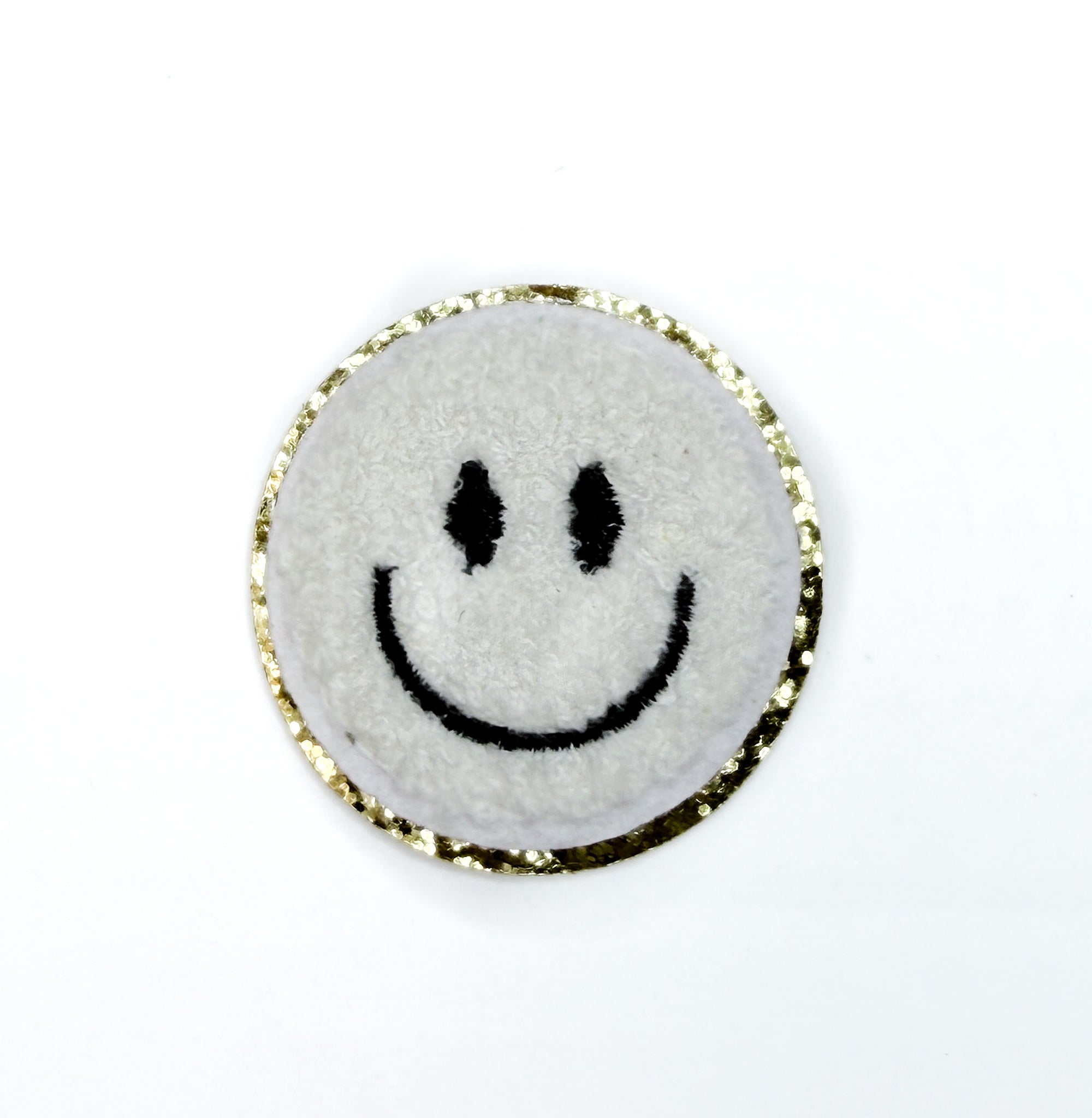 White Smiley Face Patch