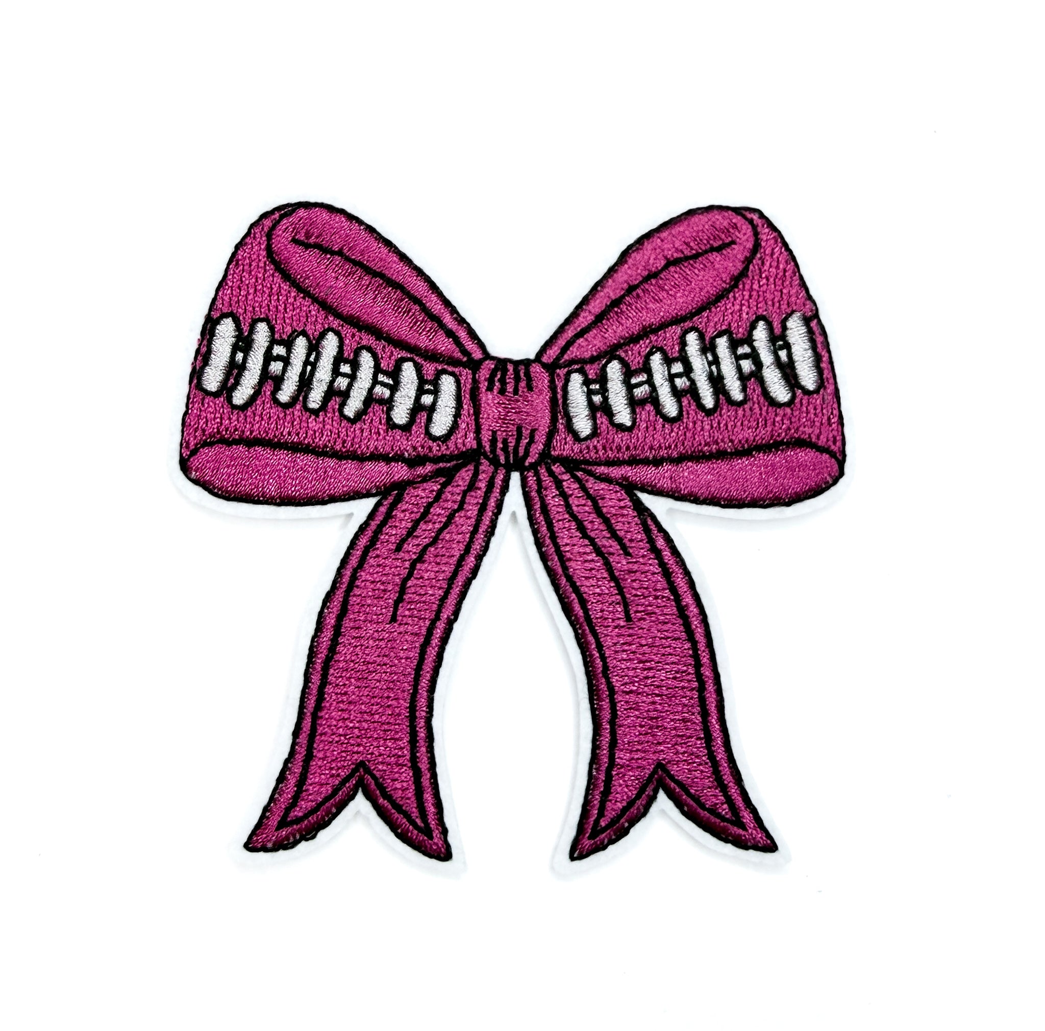 Pink Football Bow Patch