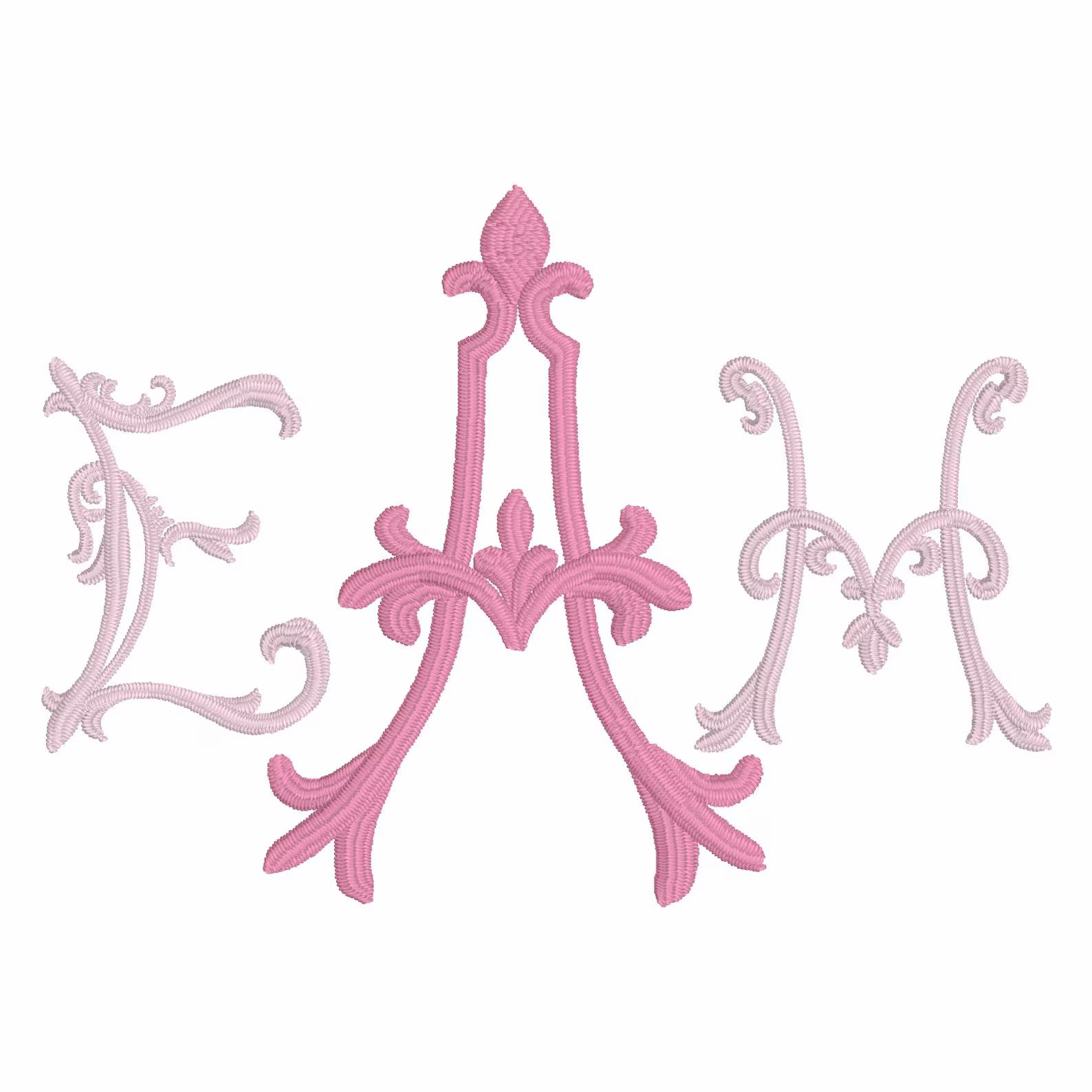 4, 5, 6, 7, 8 inches Antoinette Monogram Embroidery Font: 5 Sizes, 9 Formats
