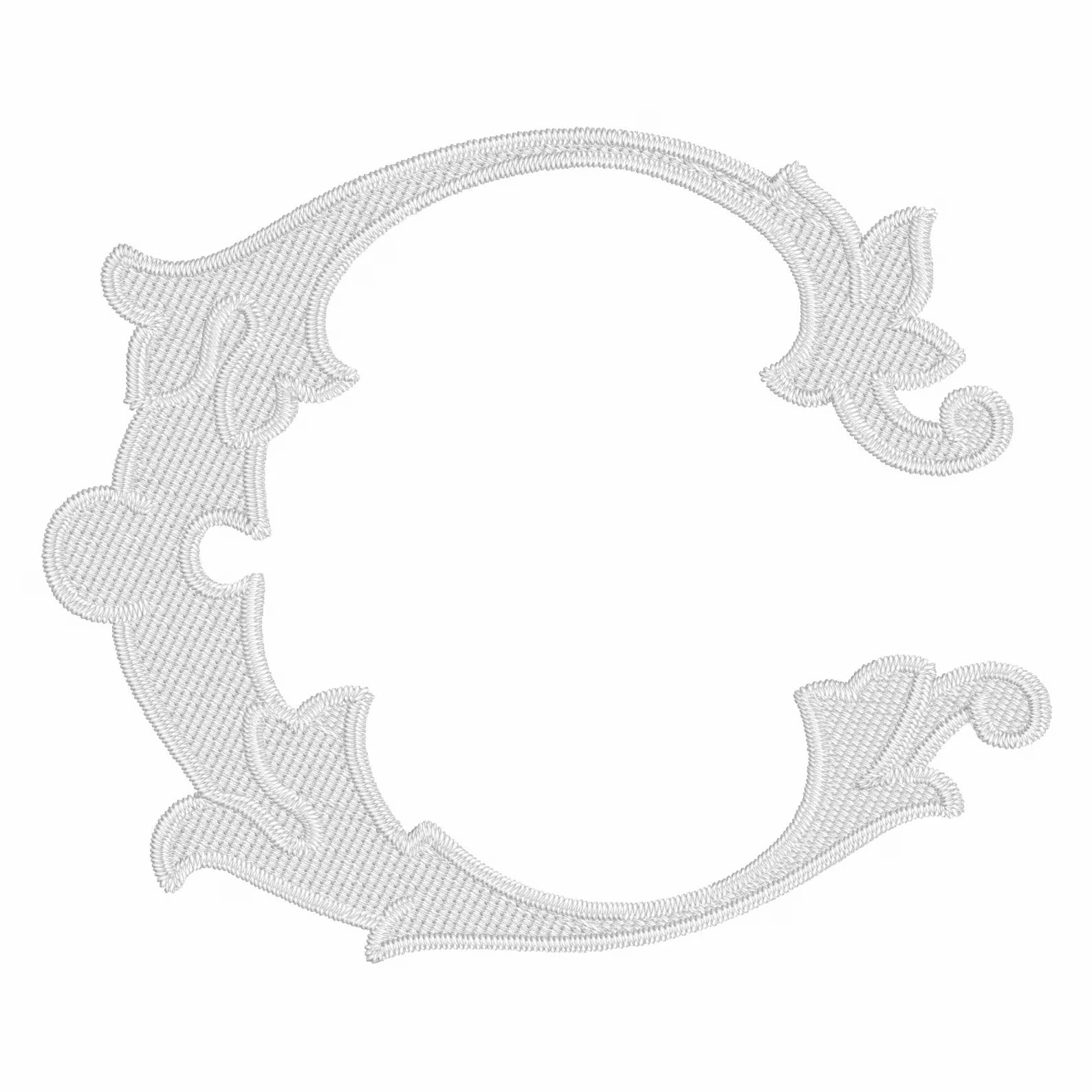 Lanier Monogram Font: 4" Two-Color Embroidery Design (10 Formats)