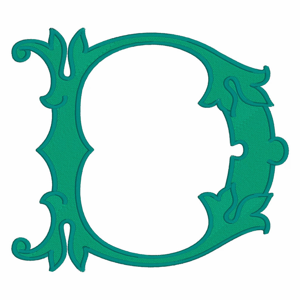 Lanier Monogram Font: 4" Two-Color Embroidery Design (10 Formats)
