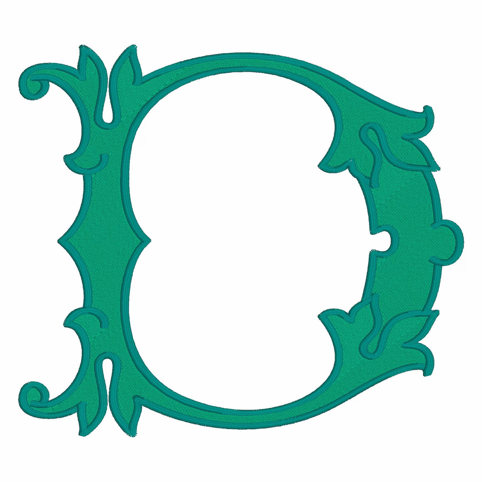 Lanier Monogram Font: 4" Two-Color Embroidery Design (10 Formats)