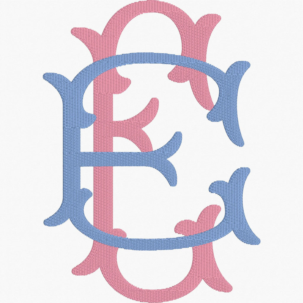 Fishtail Embroidery Font: 52 Letters (2 Letter Styles), 9 Formats + .bx