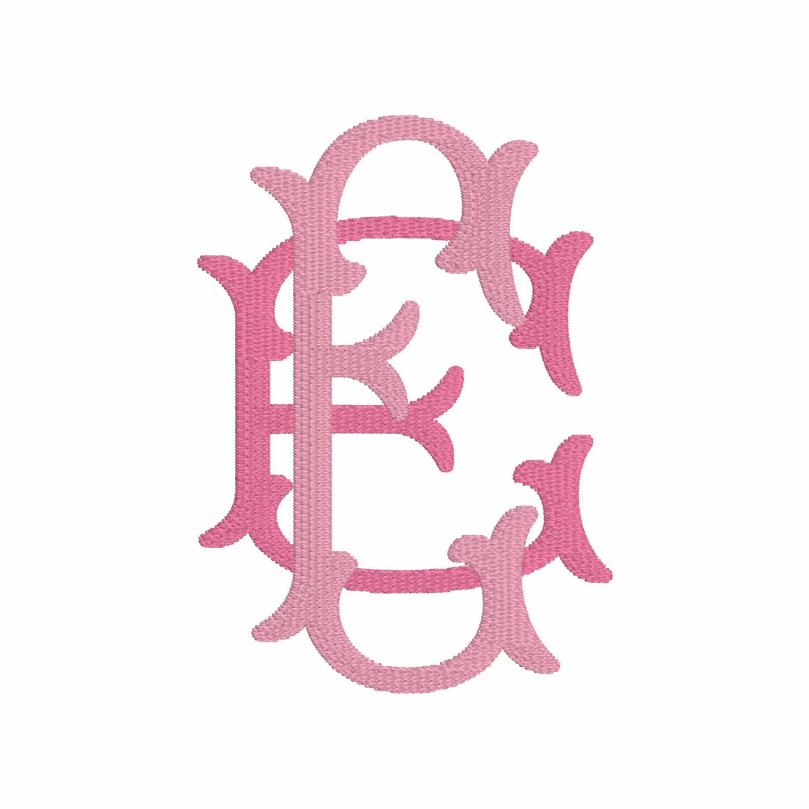 Fishtail Embroidery Font: 52 Letters (2 Letter Styles), 9 Formats + .bx