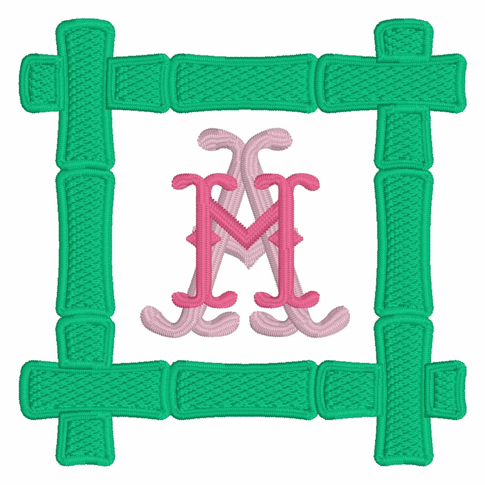 Bamboo Embroidery Font: 5 Sizes, 9 File Types (.bx Included)