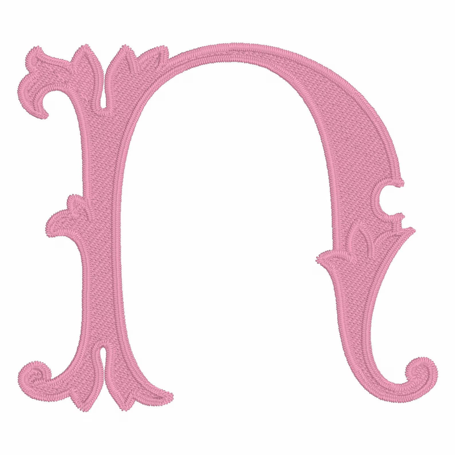 Lanier Monogram Font: 4" Two-Color Embroidery Design (10 Formats)