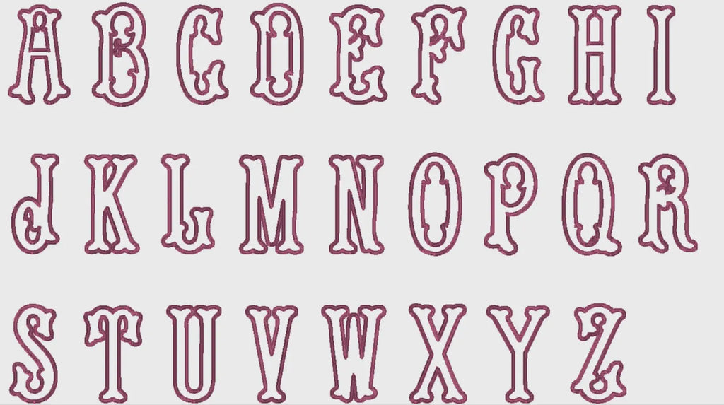 Fishtail Appliqué Embroidery Font File: Editable Sizing (9 File Types, .bx included)
