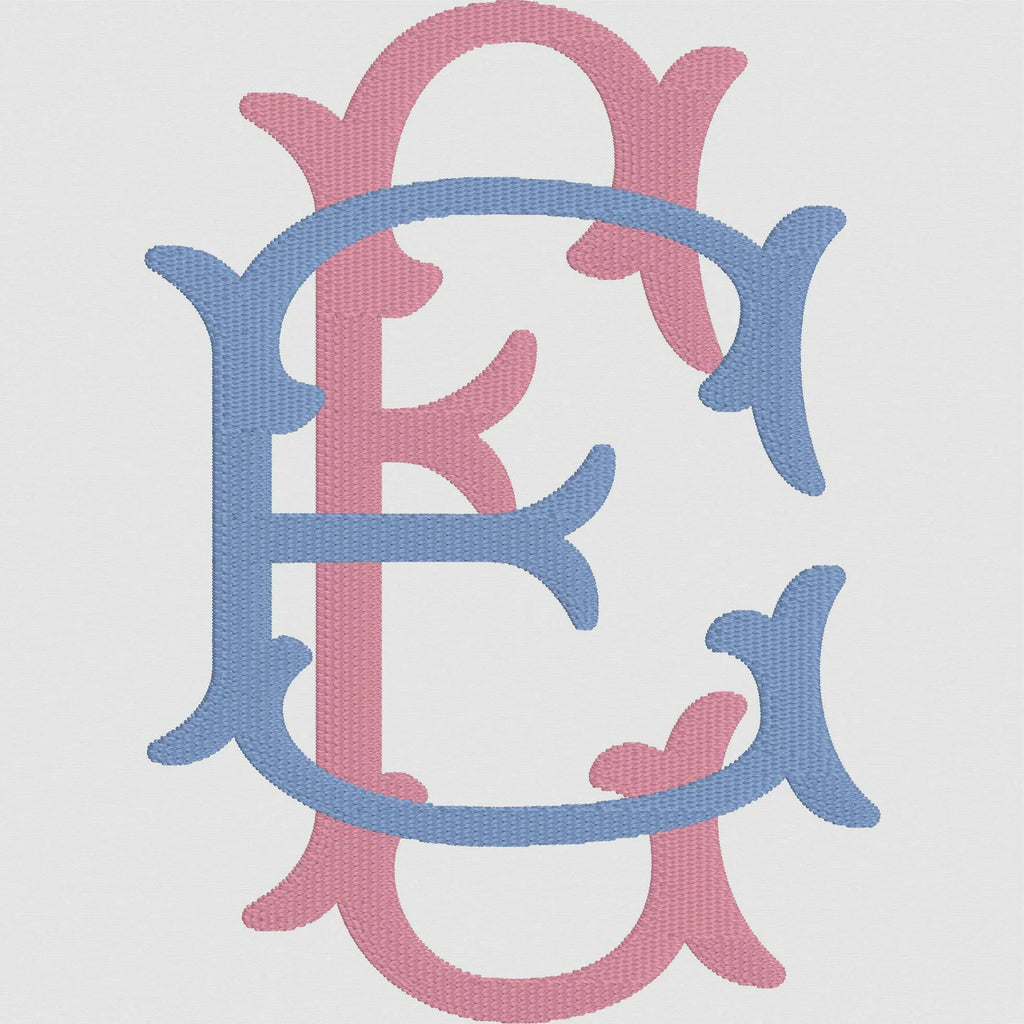 Fishtail Embroidery Font: 52 Letters (2 Letter Styles), 9 Formats + .bx