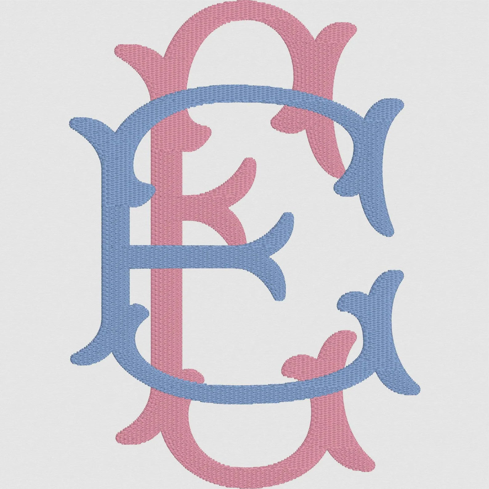 Fishtail Embroidery Font: 52 Letters (2 Letter Styles), 9 Formats + .bx