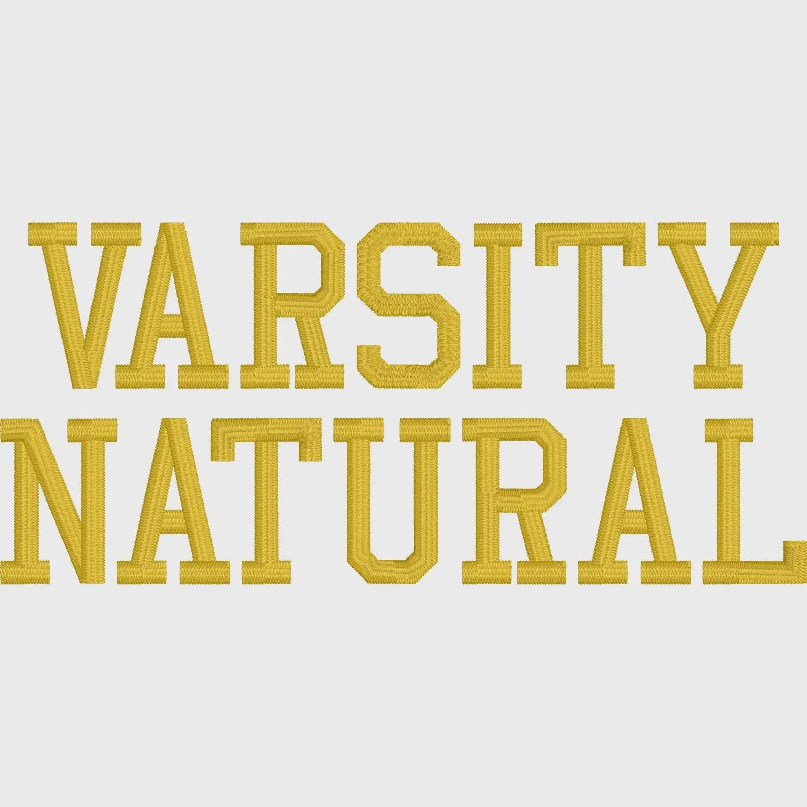Varsity Block Embroidery Font: Letters, Numbers, Symbols (.bx + 9 Stitch Formats, 1-6 inch)