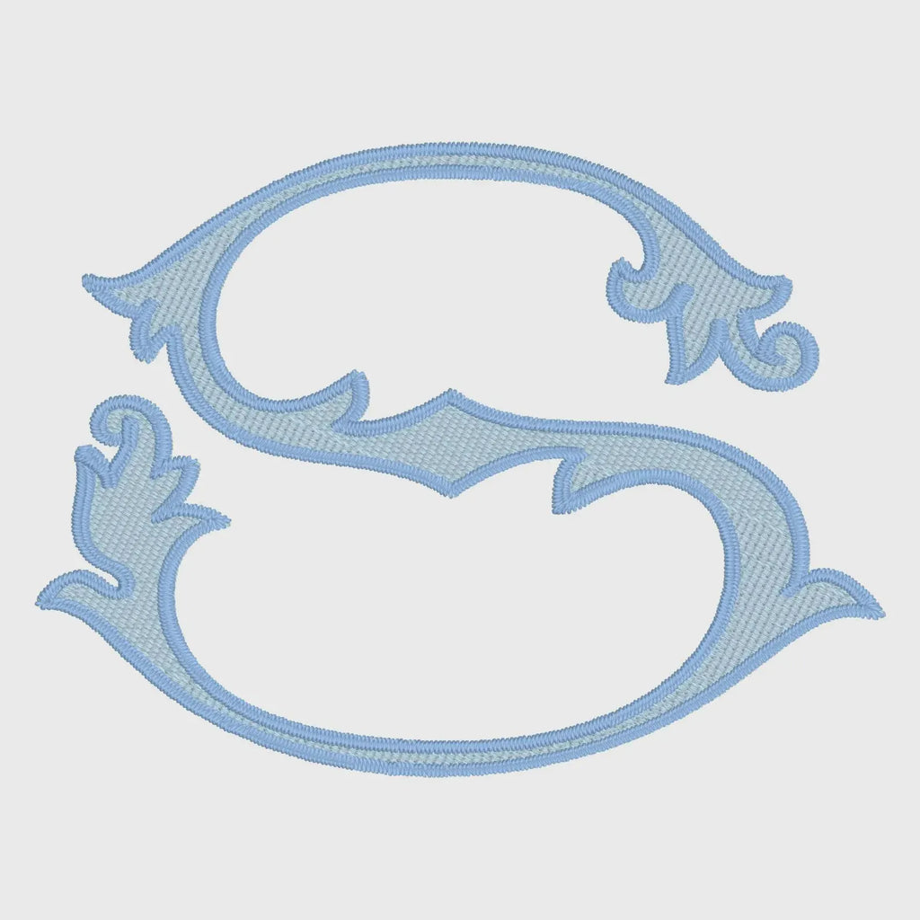 Lanier Font Monogram: 8" Two-Color Embroidery Design (10 Formats)