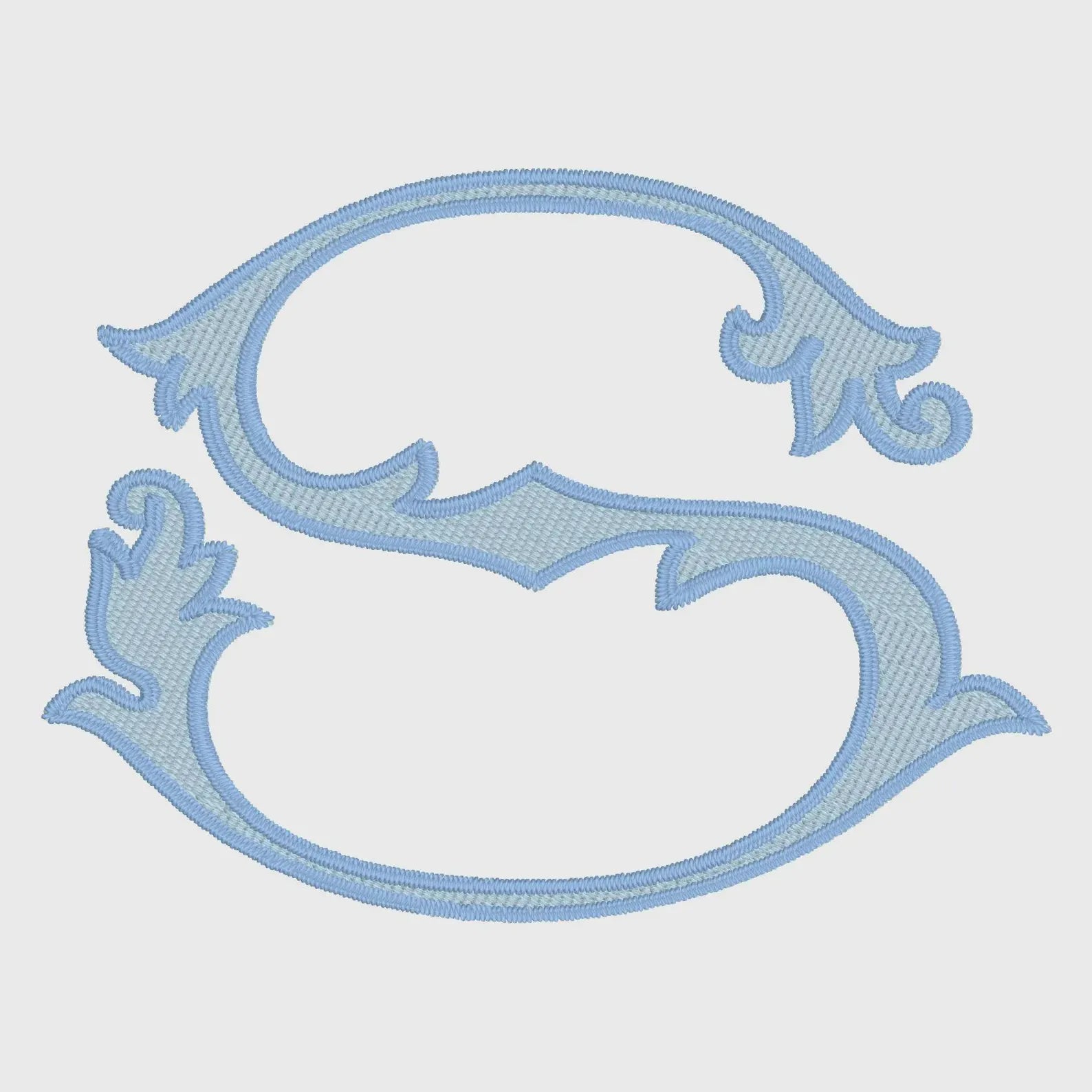 Lanier Font Monogram: 8" Two-Color Embroidery Design (10 Formats)