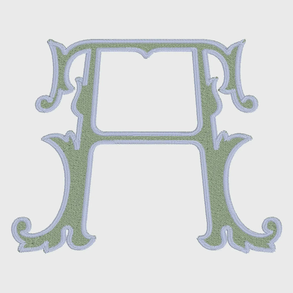 Lanier Font Monogram: 8" Two-Color Embroidery Design (10 Formats)