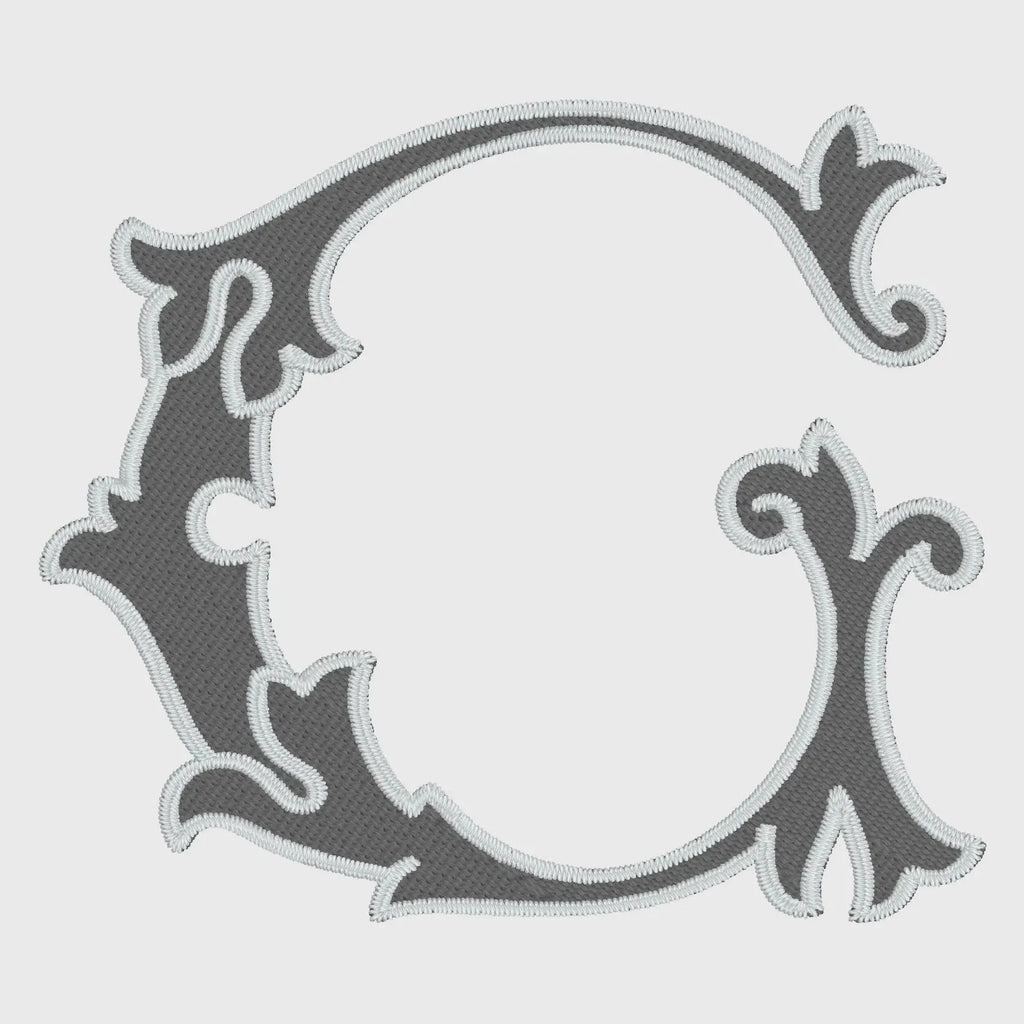 Lanier Font Monogram: 8" Two-Color Embroidery Design (10 Formats)