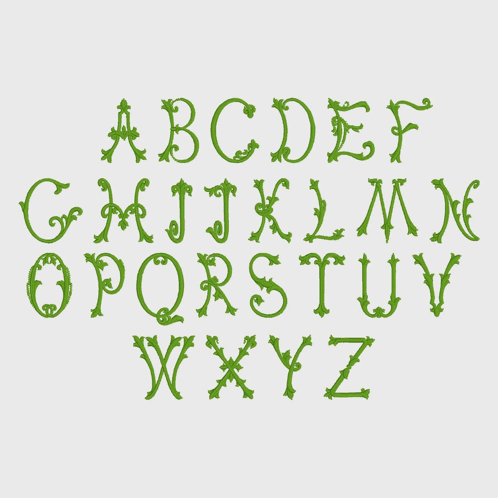 3" Antoinette Monogram Embroidery Font 9 Machine File Format Instant Downloads