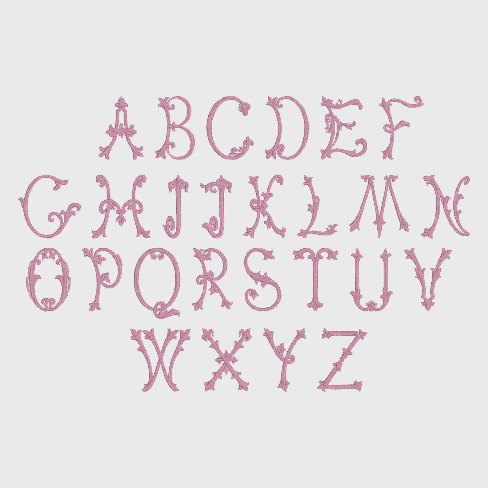 Antoinette Monogram Embroidery Font: 5", 10 Formats (Instant Download)