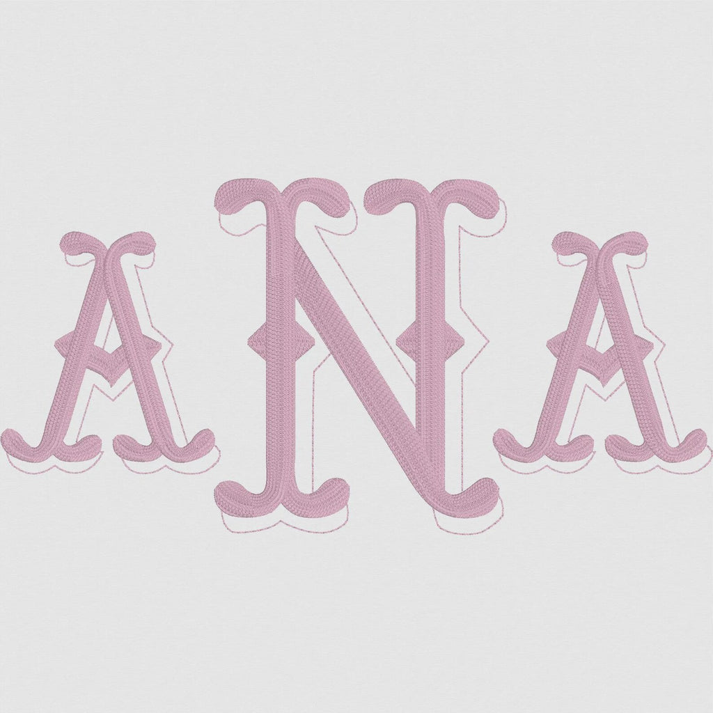 Bamboo Embroidery Font: Two-Tone, 3 Sizes (.bx Included, Digital Download)