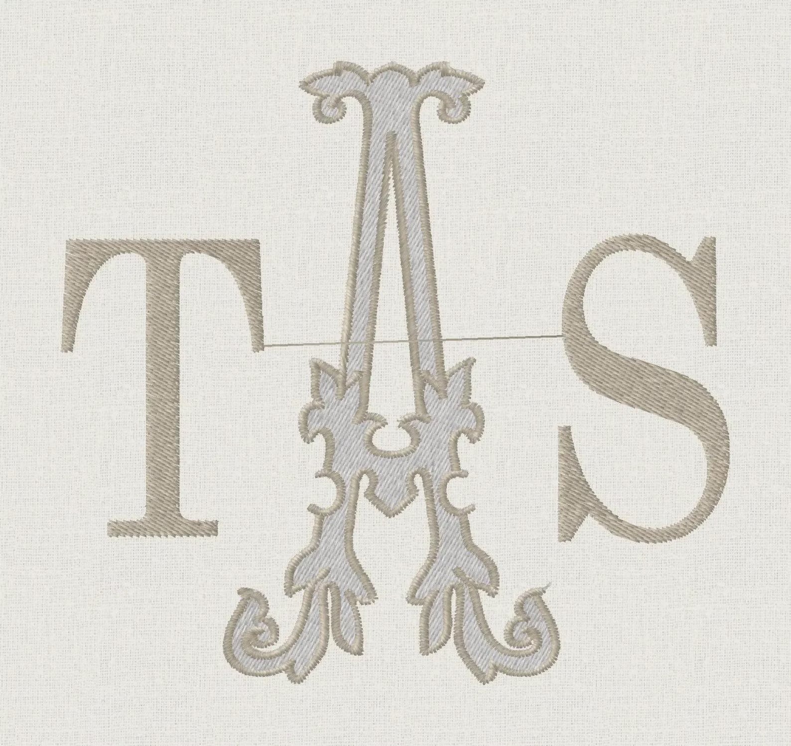 Florence Antique Monogram Embroidery Font (4 and 8 inch) (Digital Download)