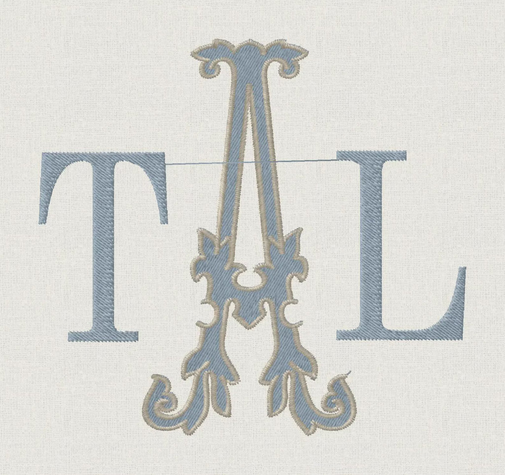 Florence Antique Monogram Embroidery Font (4 and 8 inch) (Digital Download)