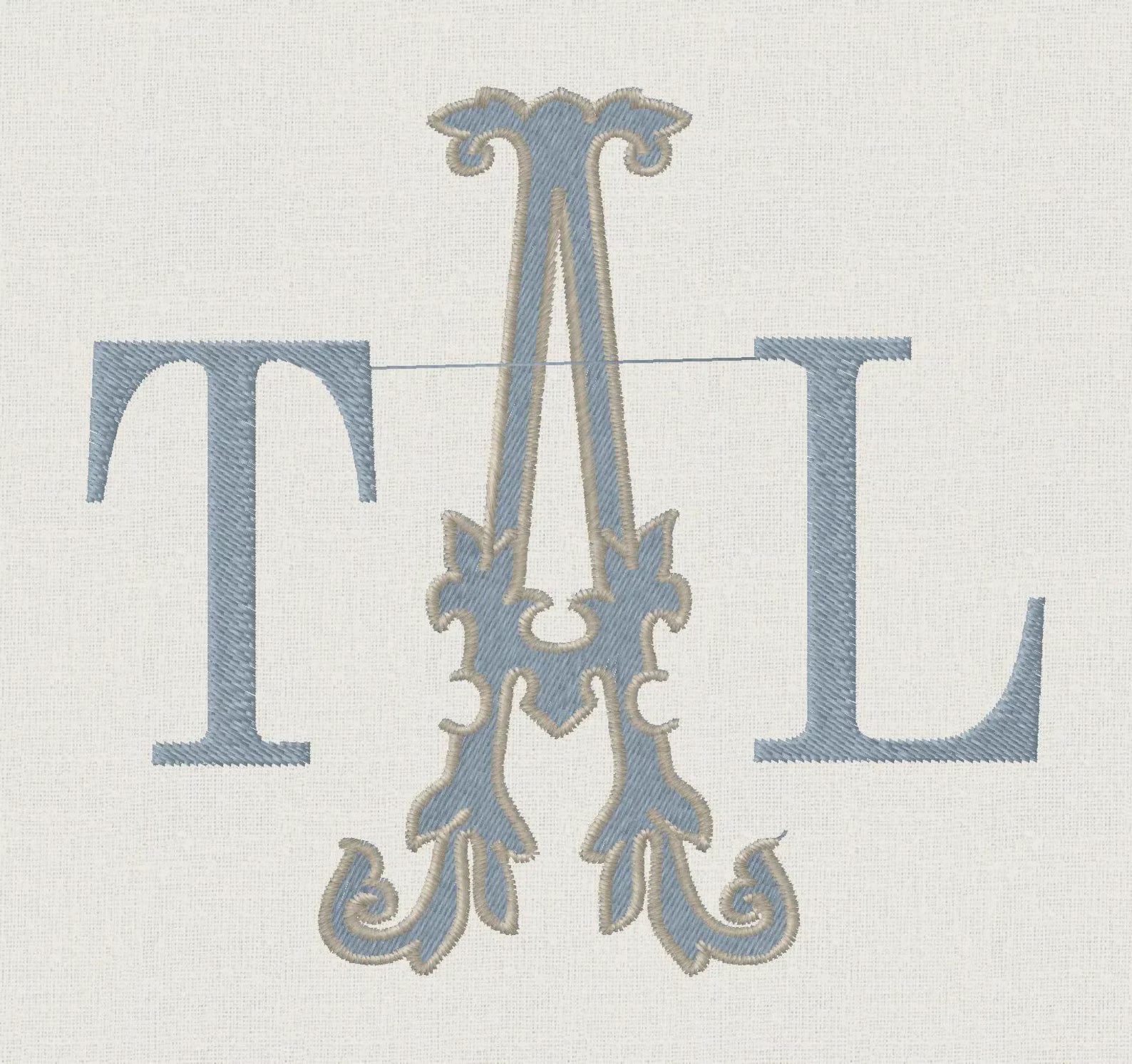 Florence Antique Monogram Embroidery Font (4 and 8 inch) (Digital Download)