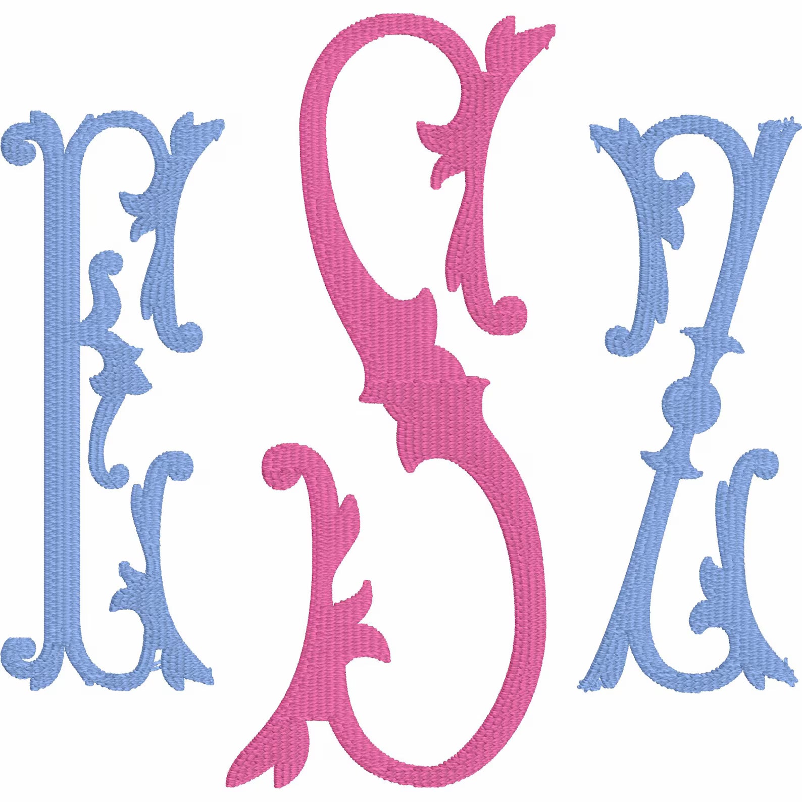 Maxwell Monogram Embroidery Font .bx + 9 Machine File Format Instant Downloads