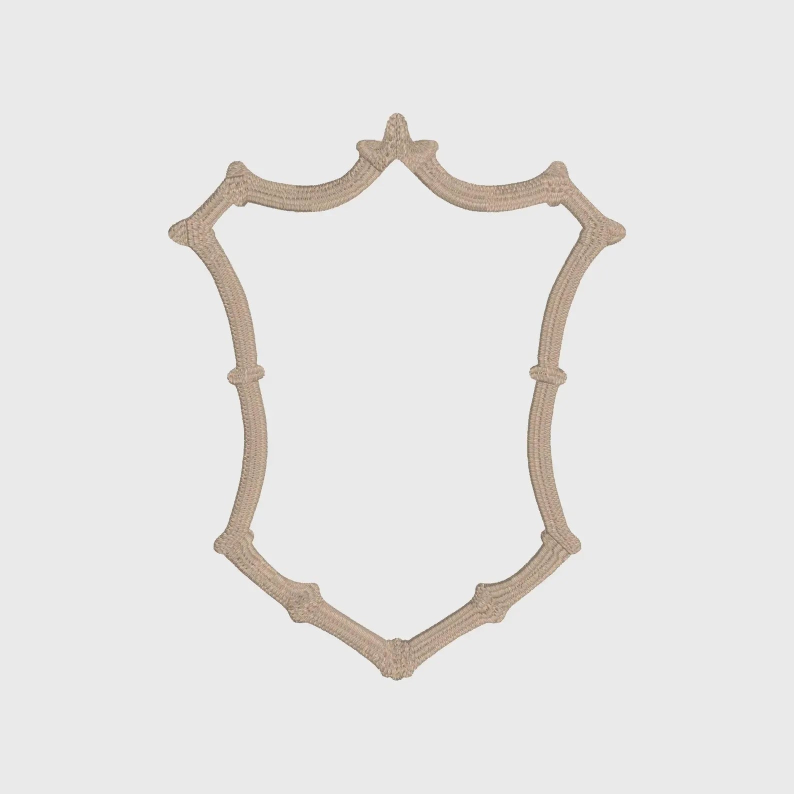 Bamboo Crest Monogram Frame Embroidery Design 8 Instant Downloads
