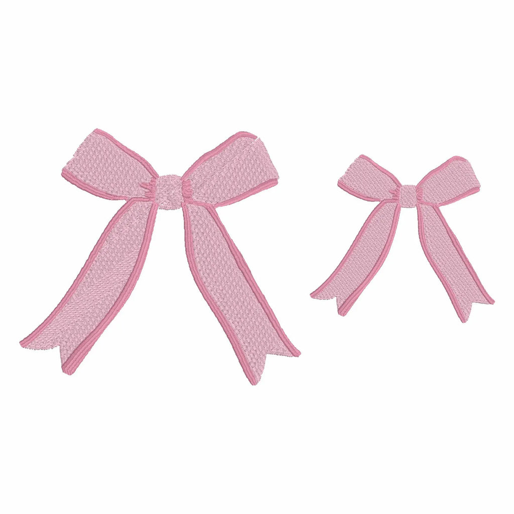 2 Sizes Coquette Ribbon Bow Embroidery Design: Monogram Topper, 10 Formats (Instant Download)