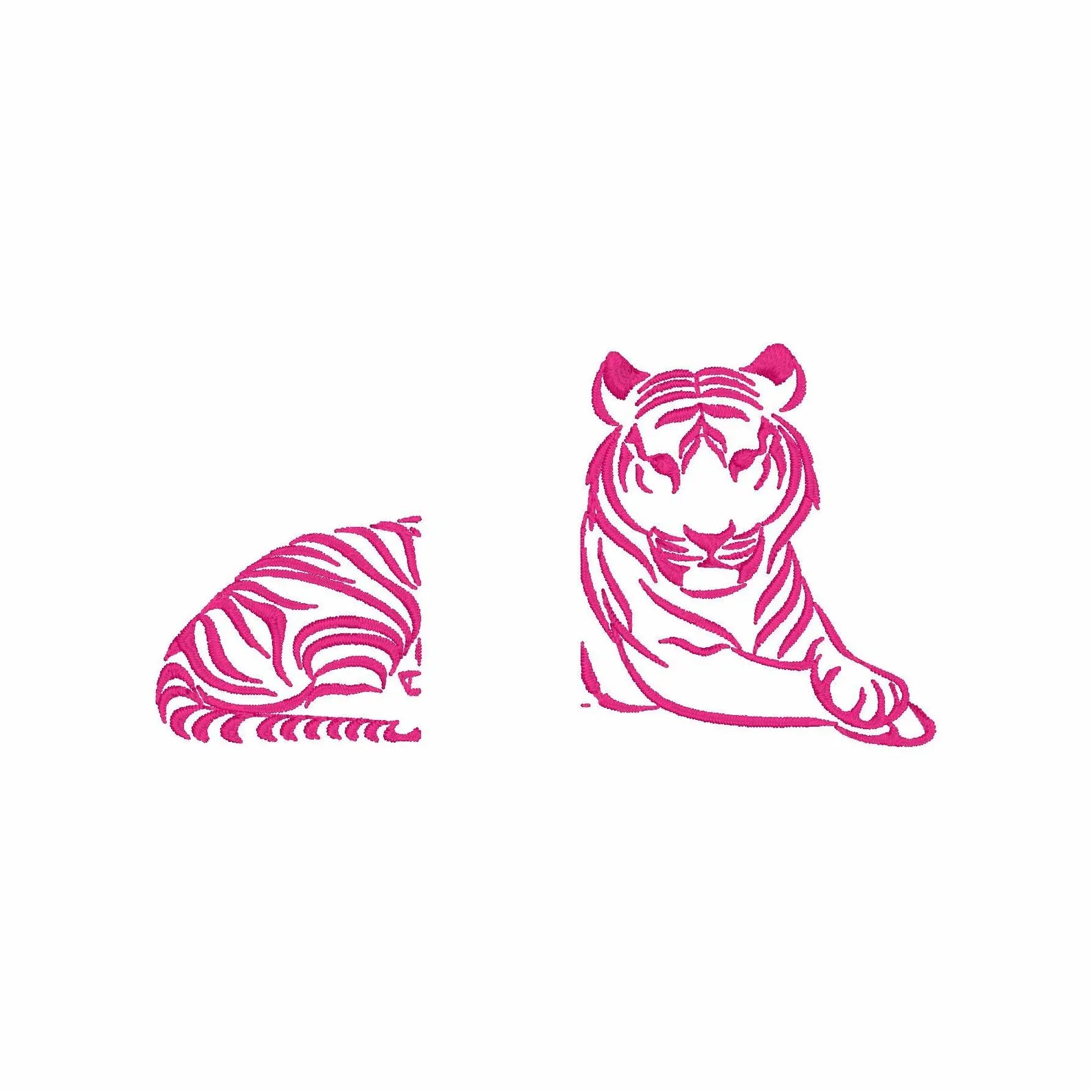 Tiger Monogram Frame Embroidery Design: 10 File Formats (Digital Download)