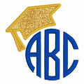 Graduation Cap Appliqué Embroidery Design: 4 Sizes, 9 Formats (Digital Download)