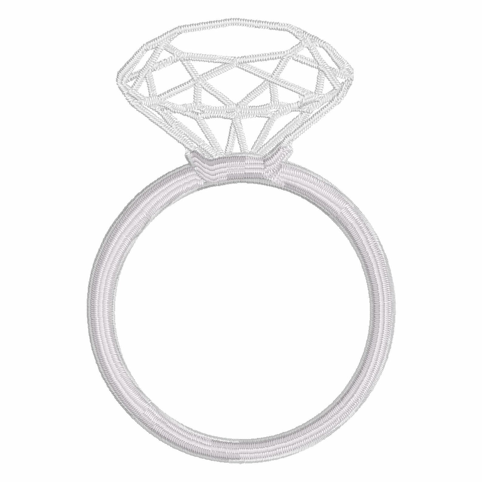 Diamond Ring Embroidery Design: Bridal Monogram Frame (Digital Download, 10 Formats)