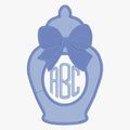 Ginger Jar Monogram Frame Embroidery Design: 3 Sizes, 10 Stitch Formats