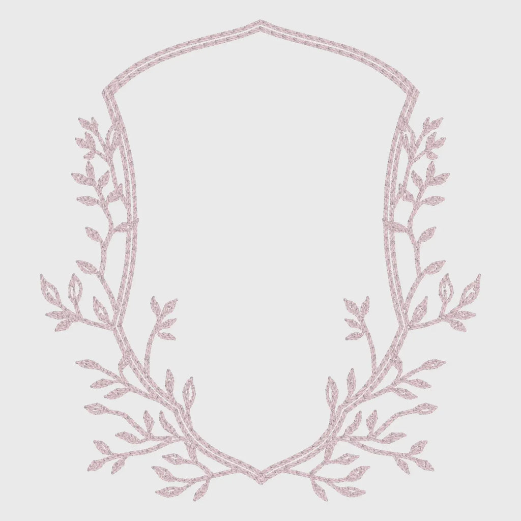 4 Inch Leaves Crest Monogram Frame Embroidery Design 10 Stitch Formats for Instant Downloads