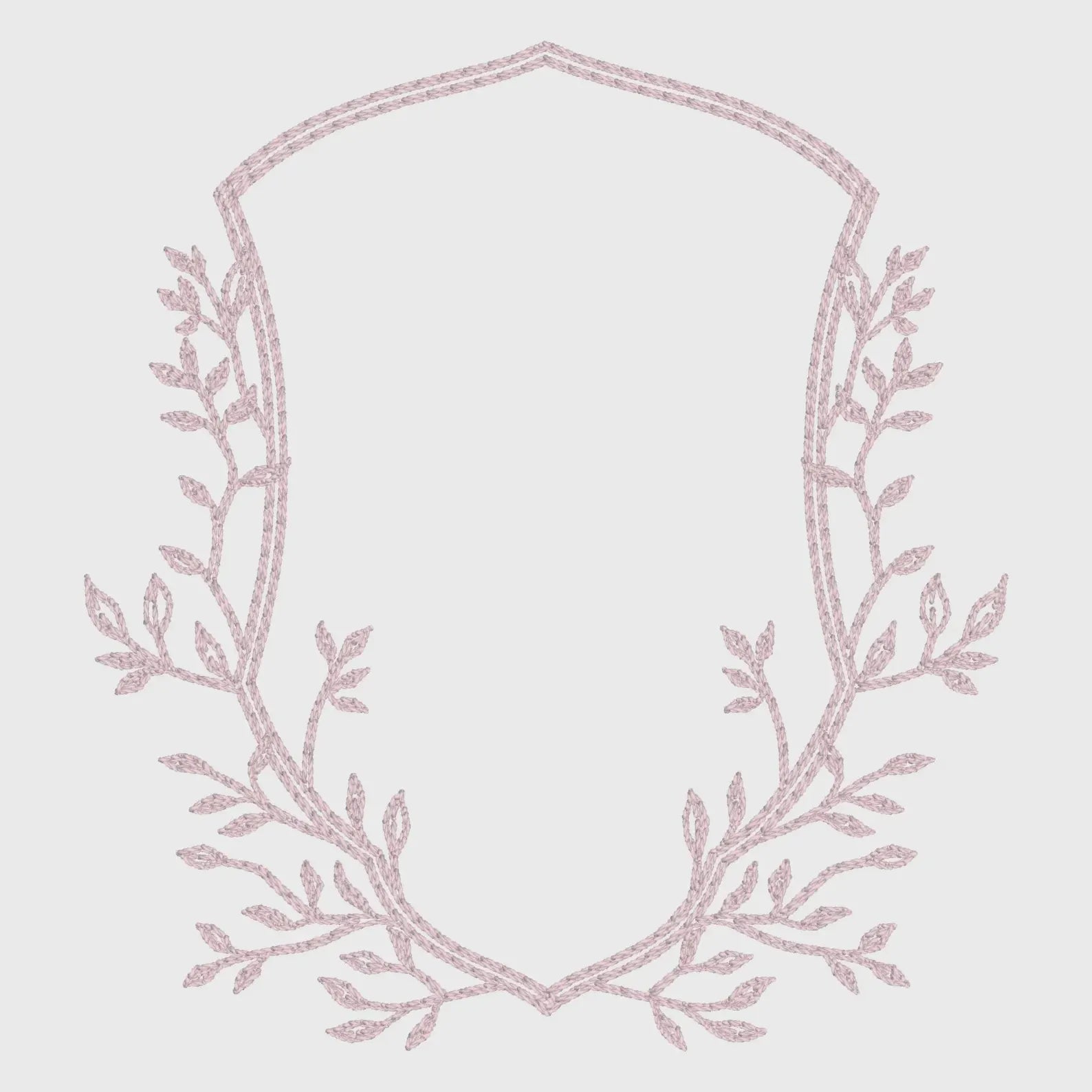 4 Inch Leaves Crest Monogram Frame Embroidery Design 10 Stitch Formats for Instant Downloads