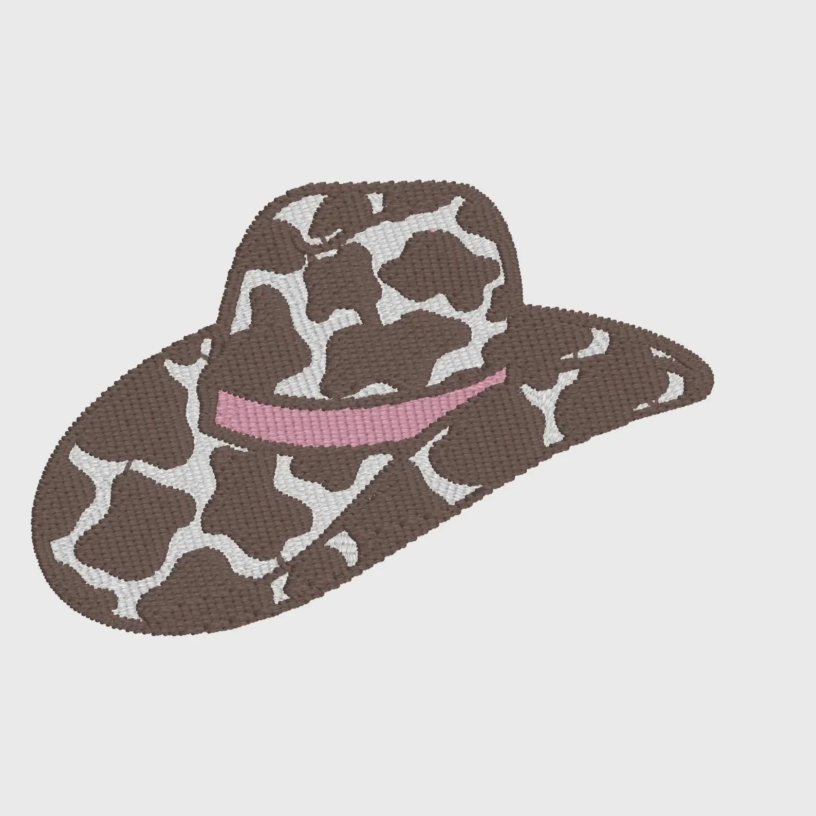 Cow Print Embroidery Design: Cowgirl Hat, Cactus Monogram Topper