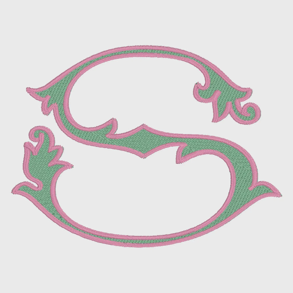Lanier Font Monogram: 8" Two-Color Embroidery Design (10 Formats)