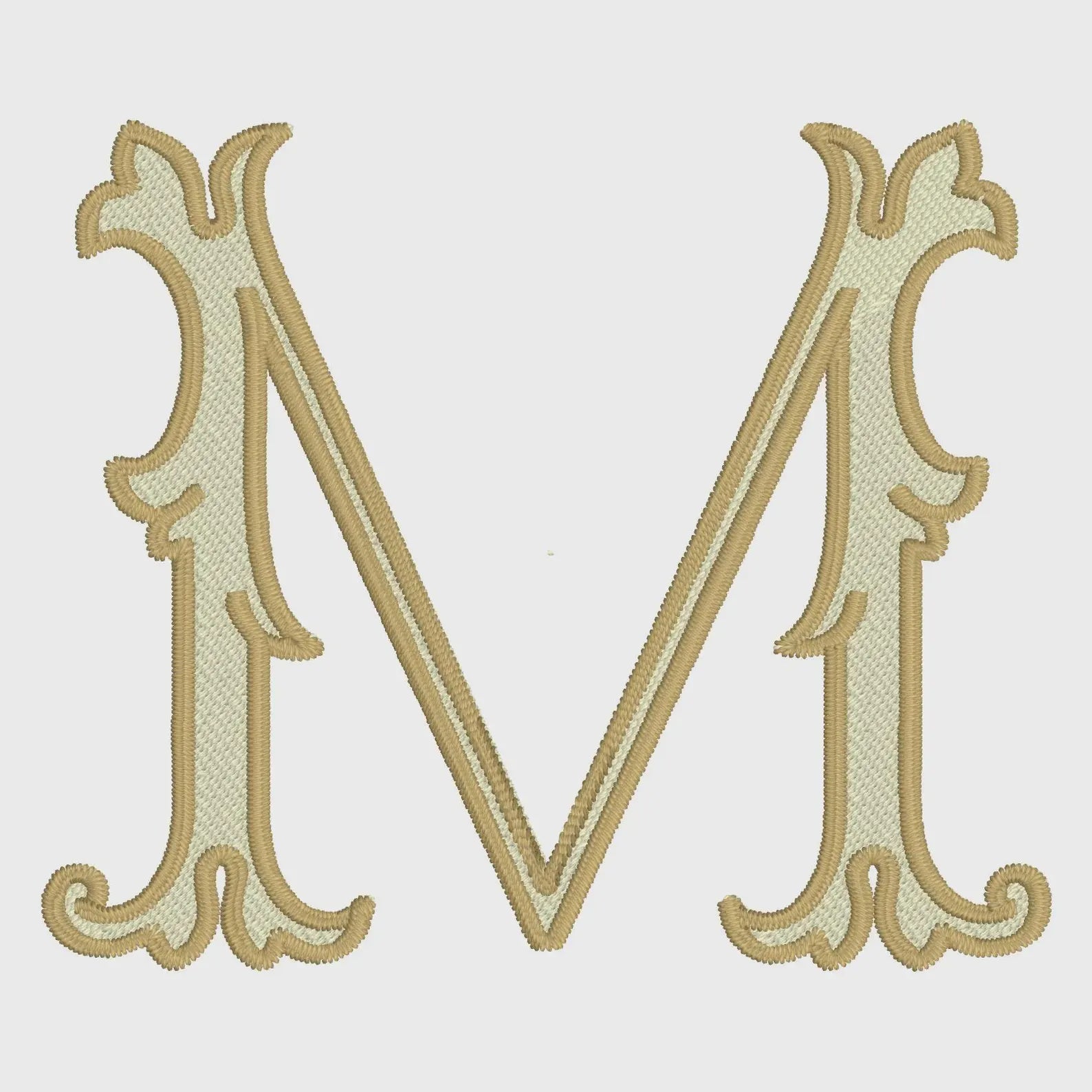Lanier Font Monogram: 8" Two-Color Embroidery Design (10 Formats)