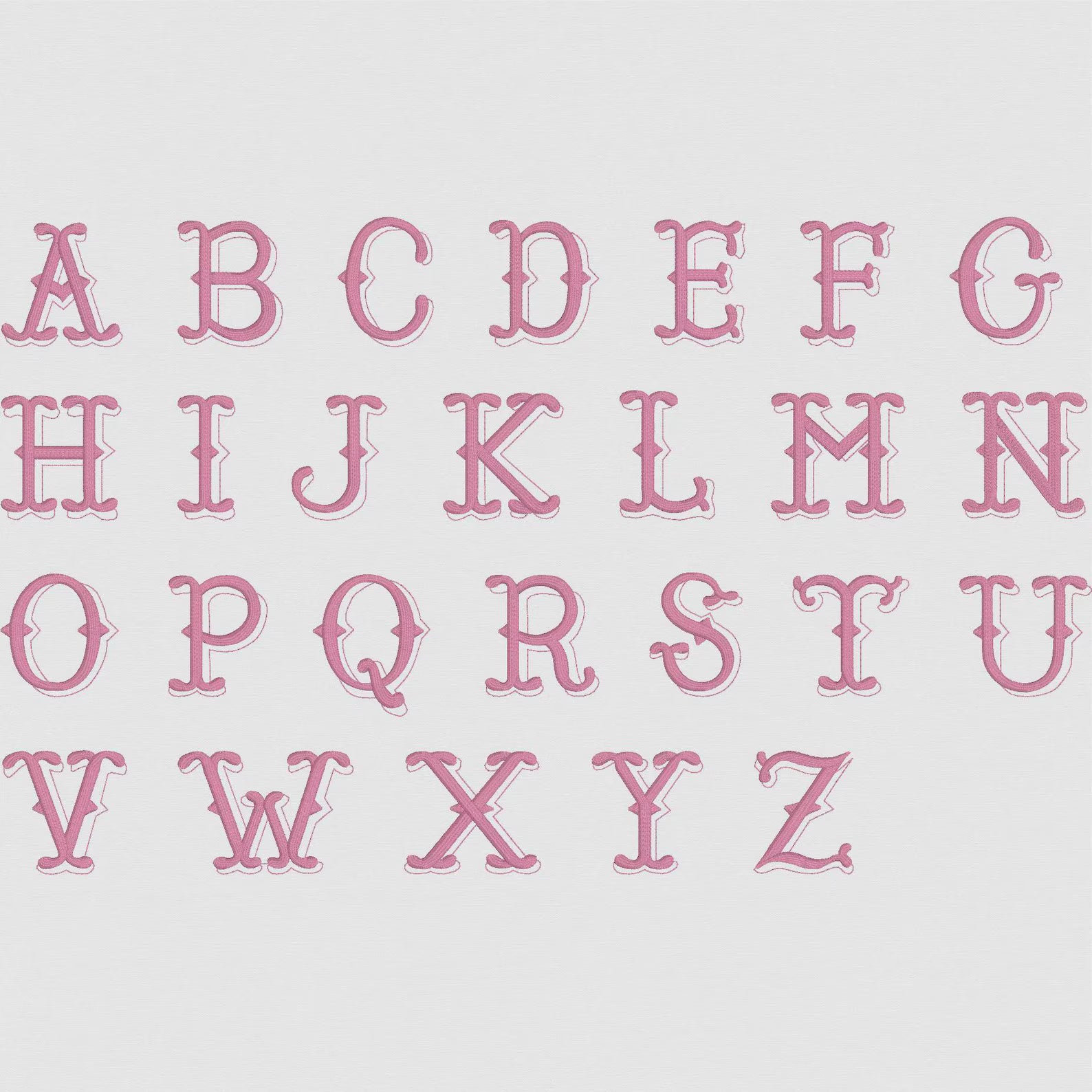 Bamboo Embroidery Font: Two-Tone, 3 Sizes (.bx Included, Digital Download)