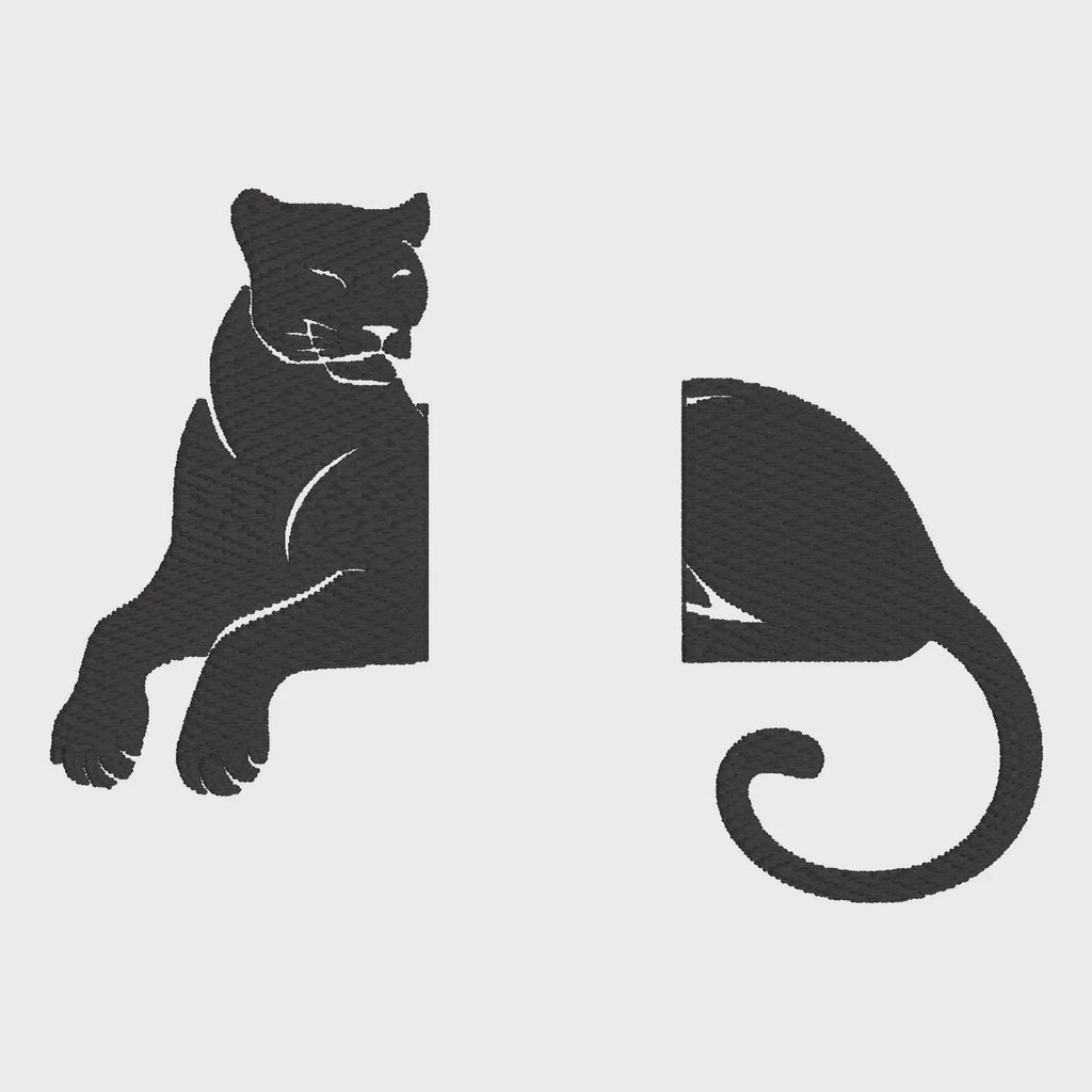 Panther Monogram Frame Embroidery Design (Digital Download)