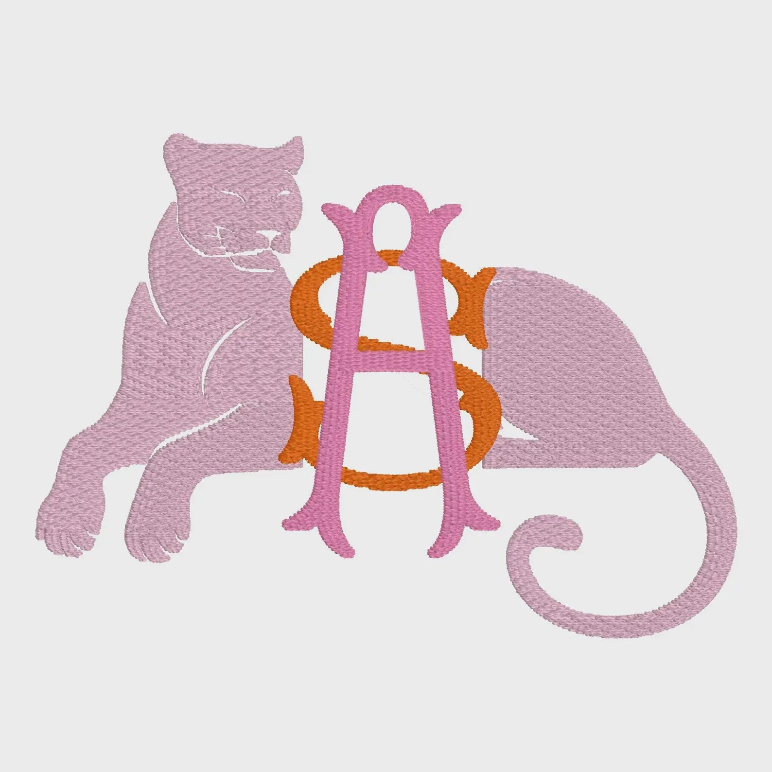 Panther Monogram Frame Embroidery Design (Digital Download)