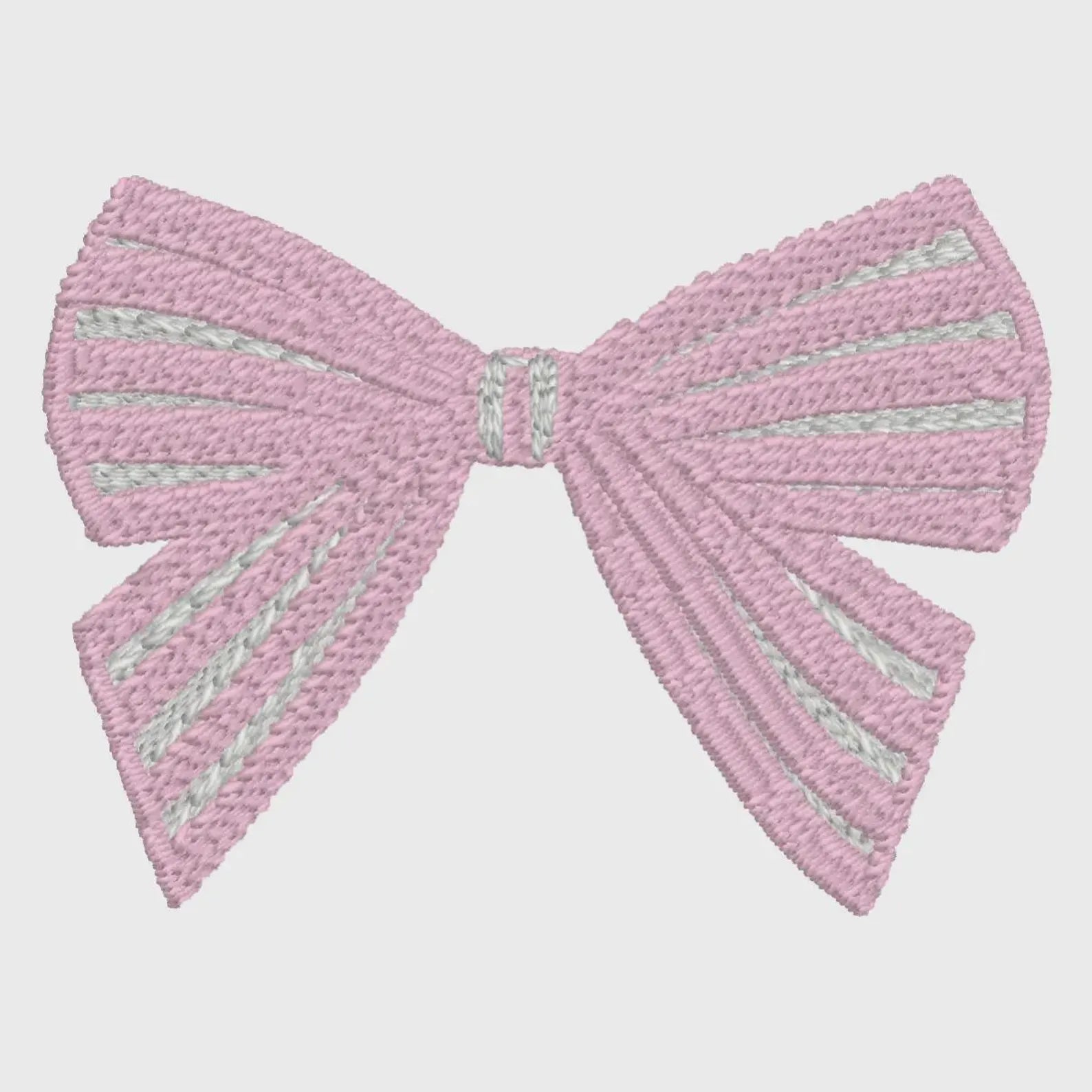 2 Sizes Striped Coquette Bow Embroidery Design: Preppy Monogram Topper (Sizes Included)