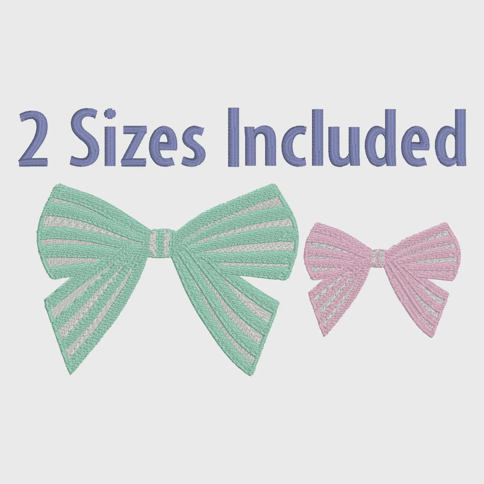 2 Sizes Striped Coquette Bow Embroidery Design: Preppy Monogram Topper (Sizes Included)