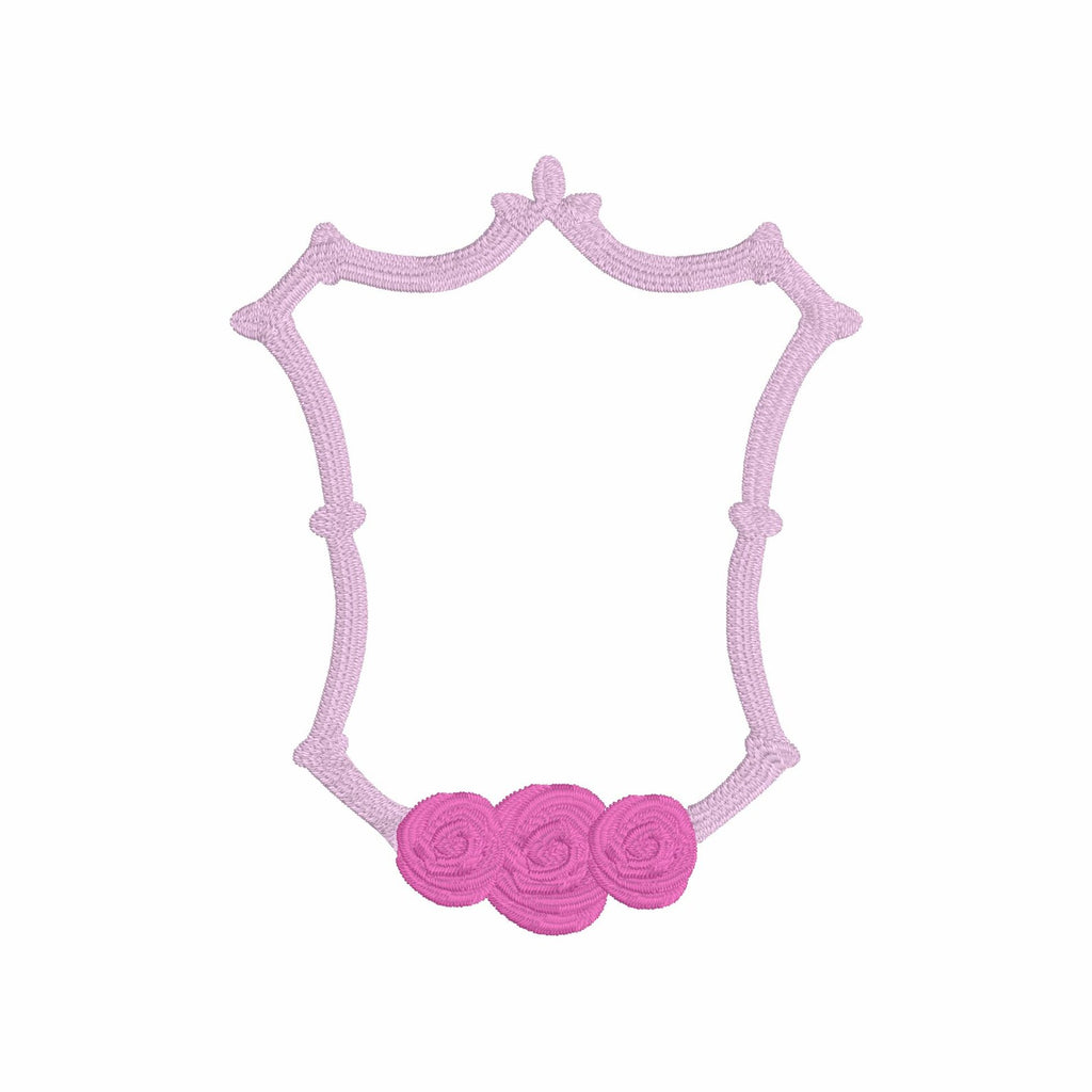 Bamboo Floral Rose Crest Monogram Frame Embroidery Design 8 Instant Downloads