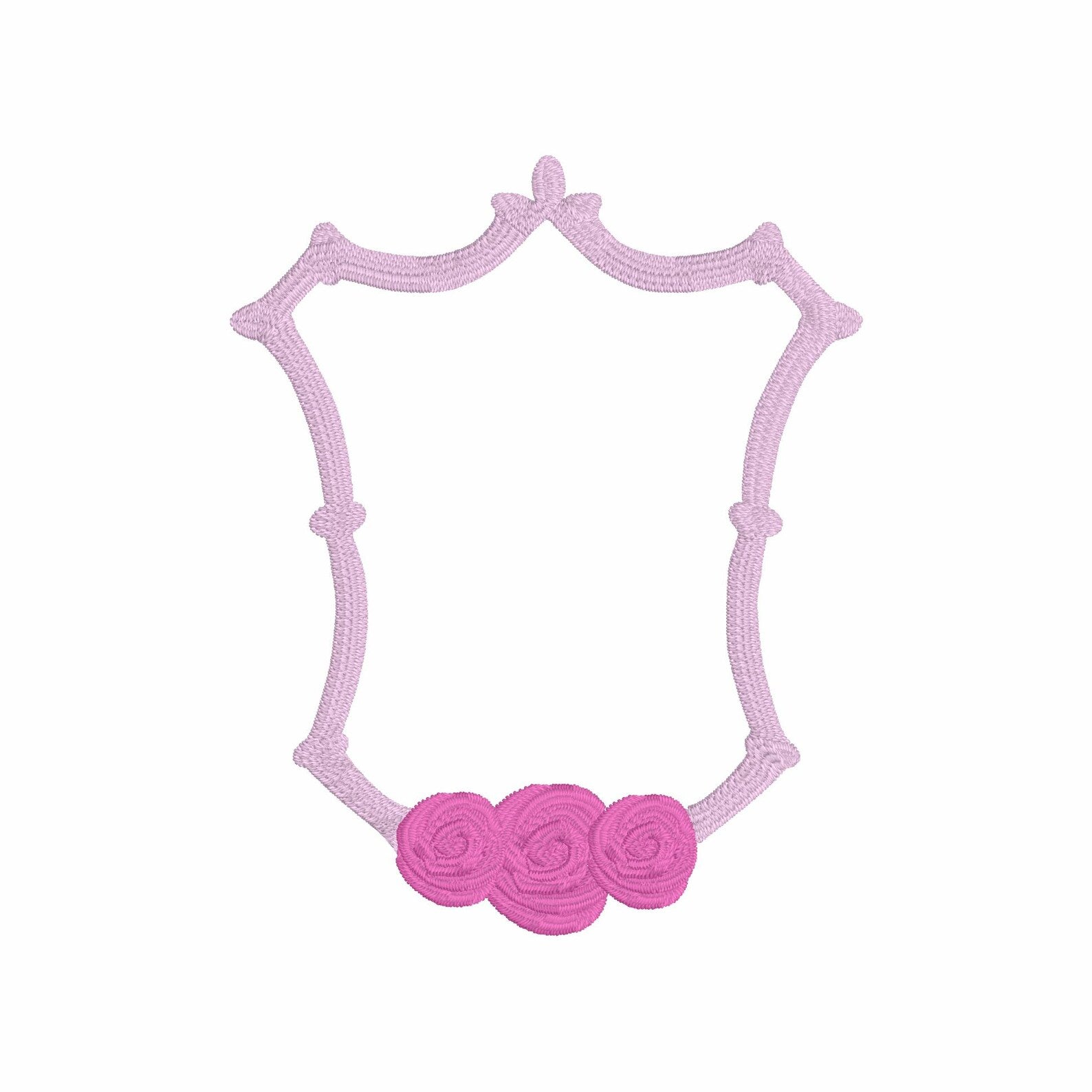 Bamboo Floral Rose Crest Monogram Frame Embroidery Design 8 Instant Downloads