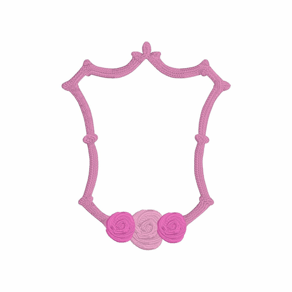 Bamboo Floral Rose Crest Monogram Frame Embroidery Design 8 Instant Downloads