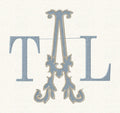 4" Antique Monogram Embroidery Font: Florence 2-Color Satin Stitch (10 File Formats)
