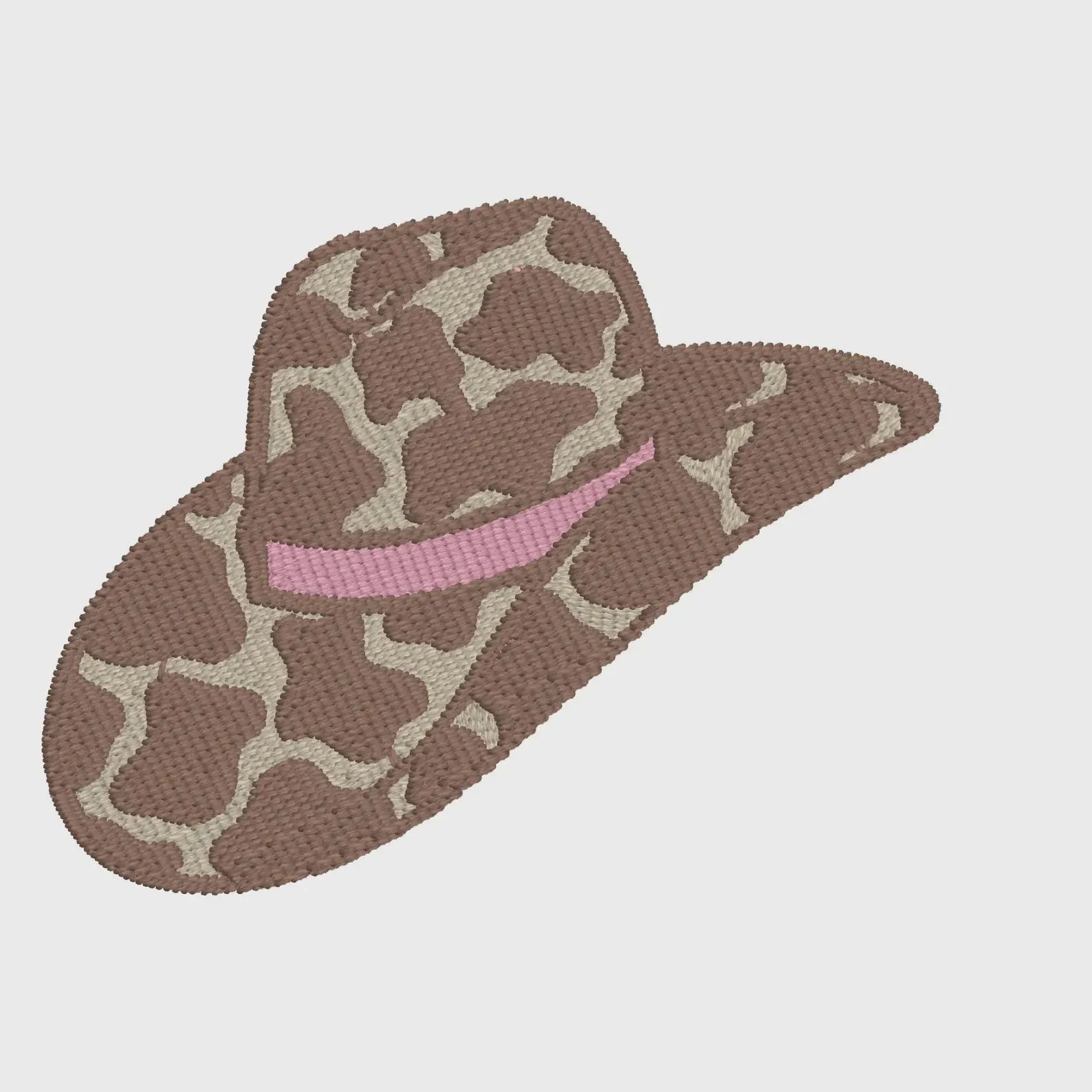 Cow Print Embroidery Design: Cowgirl Hat, Cactus Monogram Topper
