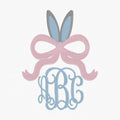 Easter Bunny Bow Embroidery File: Monogram Topper, Side Slit Bow (Digital Download)