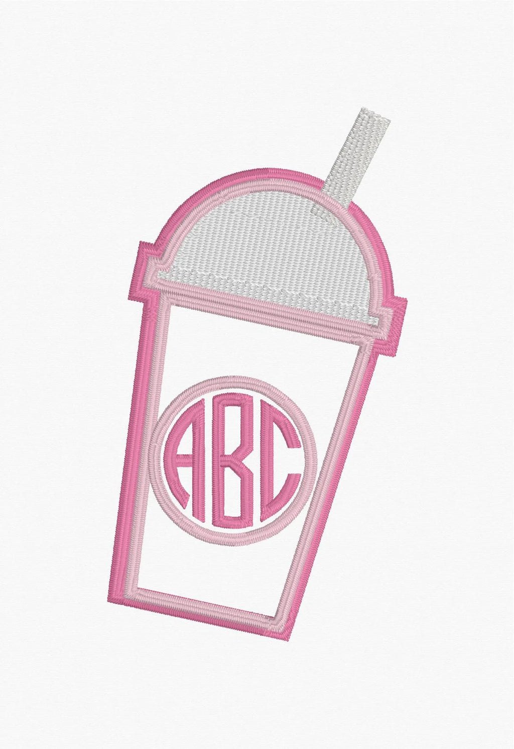 To Go Coffee Cup Embroidery Files + Natural Circle .bx Embroidery Monogram Font Download